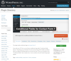 WordPress Plugin: Conditional Fields for Contact Form 7